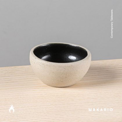 Ramequin Cuenco 2.5oz-Pasta Natural interior Negro Mate