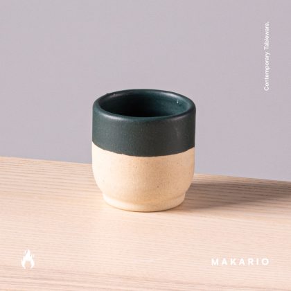 Vaso Boleado 4oz-Verde Mate Mitad Pasta Natural