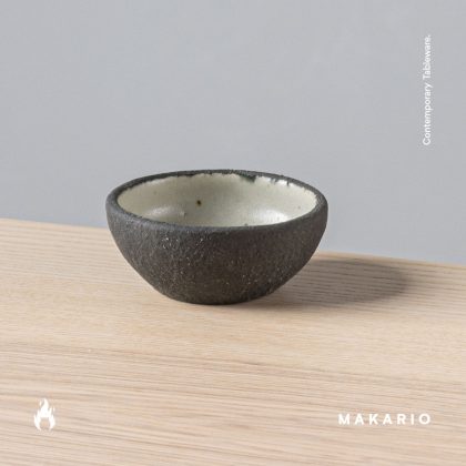 Ramequin Cuenco 2.5oz-Engobe Negro interior Blanco Satinado