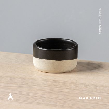 Ramequin Recto 4oz-Negro Mate mitad Pasta Natural