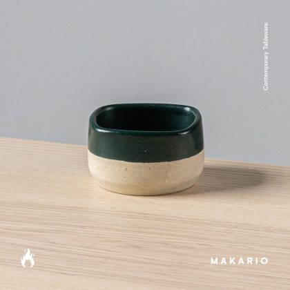 Ramequin Boca Cuadrada 4oz-Negro Mate y Pasta Natural