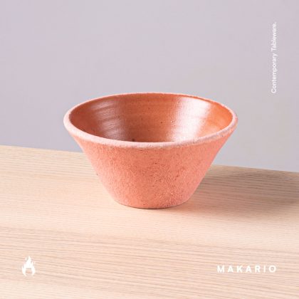 Tazon Conico 14cm x7cm 10oz-Engobe Rosa interior Tangerine