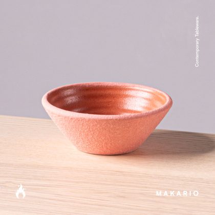 Tazon Chico Conico 12x5cm-Engobe Rosa interior Rosa Mate