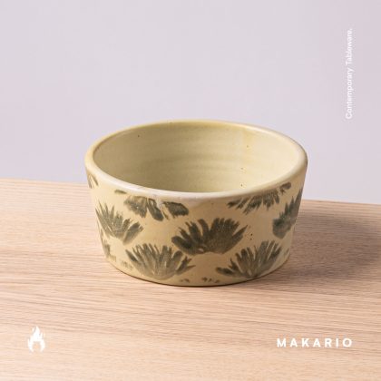 Tazon Recto 16cm x8cm-Amarillo Claro Brocha Verde