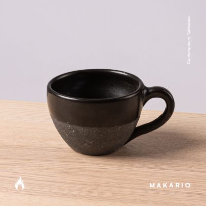 Taza Latte 12oz-Engobe Negro y Negro Mate