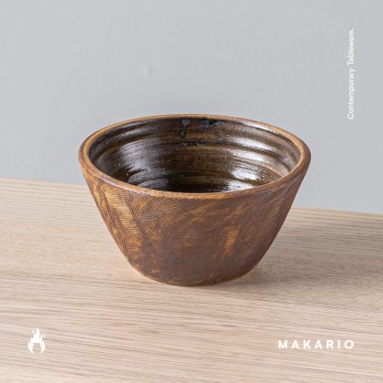 Tazon Conico 12oz-Cafe Oxido Tallado interior Chocolate