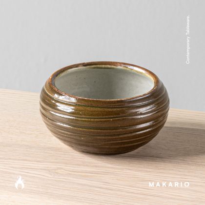 Tazon Chico Borde Curvo Mini Dona 12cm x6cm 16oz-Rayado Cafe