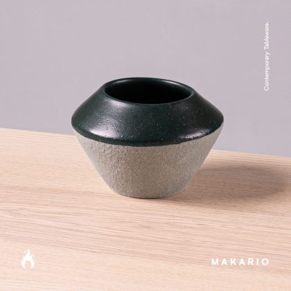 Florero Angular 12x8cm-Verde con Engobe