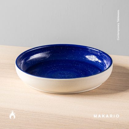 Plato Hondo 28cm-Azul Engobe