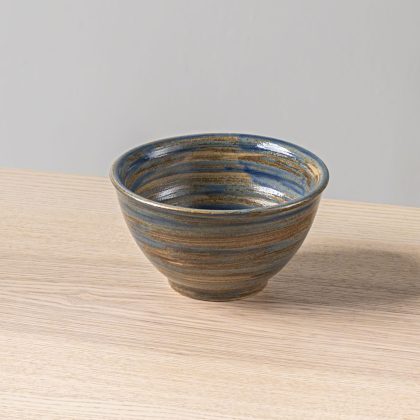 Tazon Oriental 14x8cm 16oz-Azul Oxido Espiral