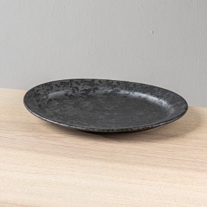 Charola Ovalada 32x23cm-Lumbre y Negro