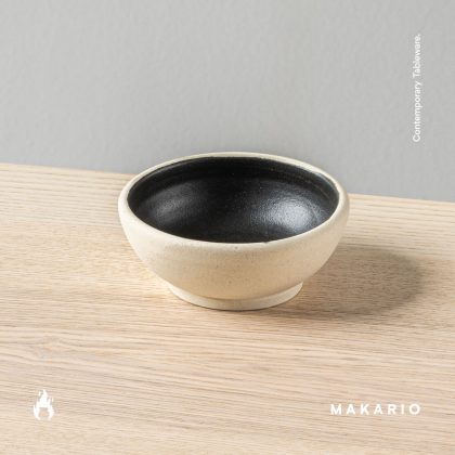 Tazon Chico con pata 11x5cm o Ramequin 6oz- Pasta natural interior Negro Mate