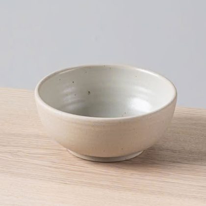 Tazon Chico Boleado Con Pata 14x6cm 12oz- Pasta Natural Interior Blanco Mate