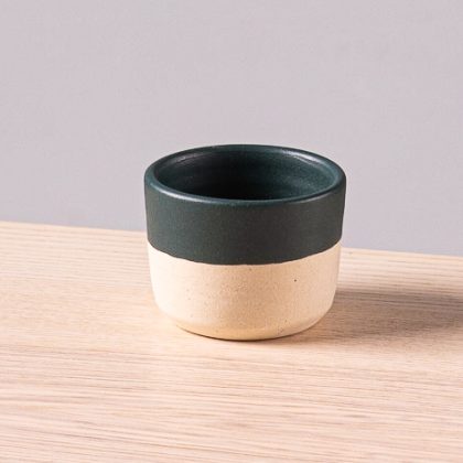 Vaso Recto 4oz-Verde Mate Mitad Pasta Natural