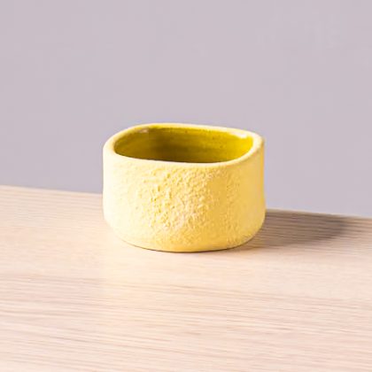 Ramequin Boca Cuadrada 4oz-Engobe Amarillo Interior Amarillo