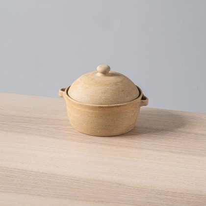 Olla con Tapa 21x10cm-Pasta Oxido Interior Chocolate