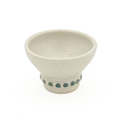 Copita Pedestal 3oz-Blanco Mate y Puntitos Verde