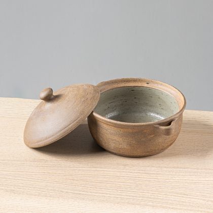 Olla con tapa 16x7.5cm-Pasta Oxido Interior Natural Brillante