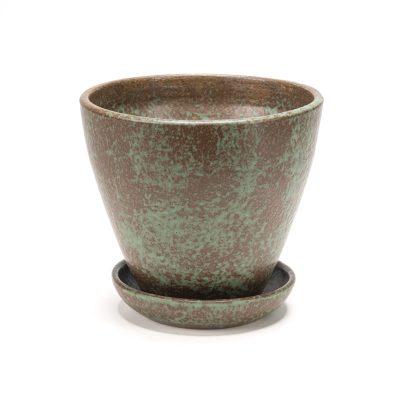 Maceta Boleada 23x25cm con Bajoplato-Verde Mineral