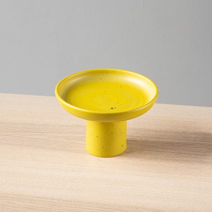 Plato Pedestal 22x13cm-Amarillo Mate