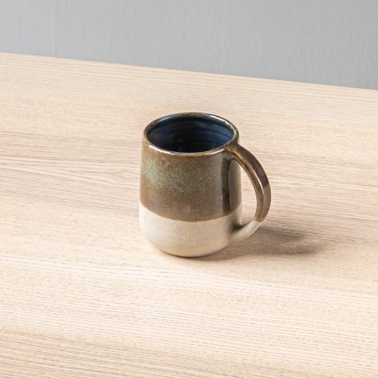 Taza Oval 10oz-Azul Oxido Mitad Pasta Natural