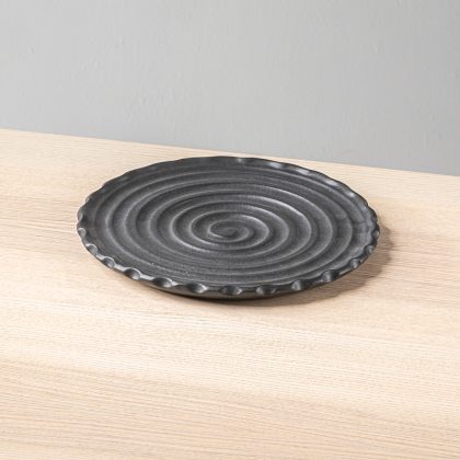 Plato Plano Espiral 28cm-Negro Mate