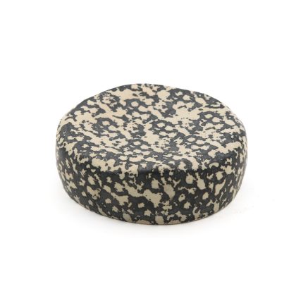 Plato Piedra 15x5cm-Blanco Acuarela Negro Lumbre