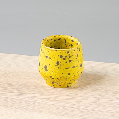 Vaso Angular 12oz-Amarillo Jaspeado Negro