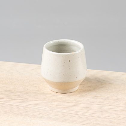 Vaso Angular 12oz-Blanco Mate mitad Pasta Natural