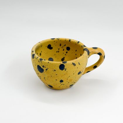 Taza Latte 10oz-Amarillo Mate Jaspeado Negro