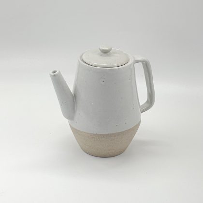 Tetera 30oz-Blanco Satin y Pasta Natural