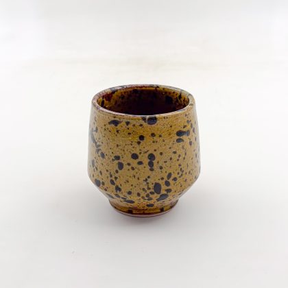 Vaso Angular 12oz-Amarillo Oxido Jaspeado Negro