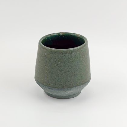 Vaso Angular 12oz-Verde Mate y Engobe Verde