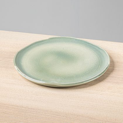 Plato Plano Ondulado 32cm-Verde Brillante Ligero