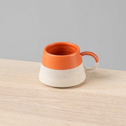Taza Angular 12oz-Rosa Mate mitad Pasta Natural