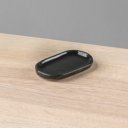 Platito Ovalado Chico 13x7cm-Negro Satin