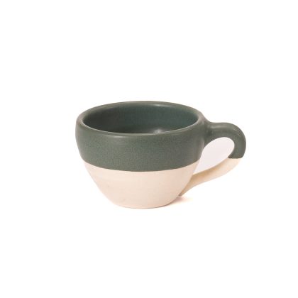 Taza Latte 10oz-Pasta Natural Mitad Verde Mate