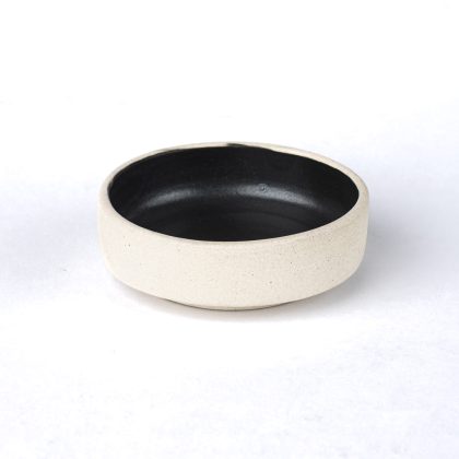 Tazon Recto 11x4cm-Pasta Natural interior Negro Mate