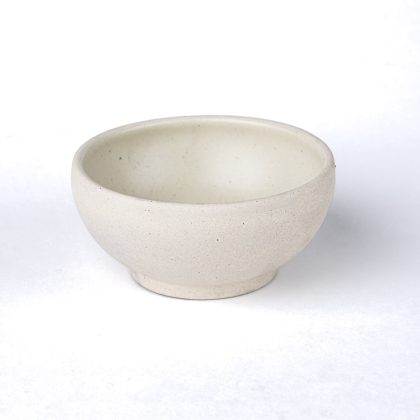 Tazon Chico Boleado Con Pata 14x6cm 12oz- Pasta Natural Interior Blanco Mate