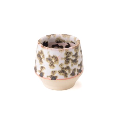 Vaso Angular 12oz-Blanco Acuarela Cafe y Rosa