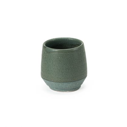Vaso Angular 12oz-Verde Mate y Engobe Verde